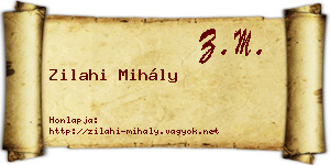 Zilahi Mihály névjegykártya